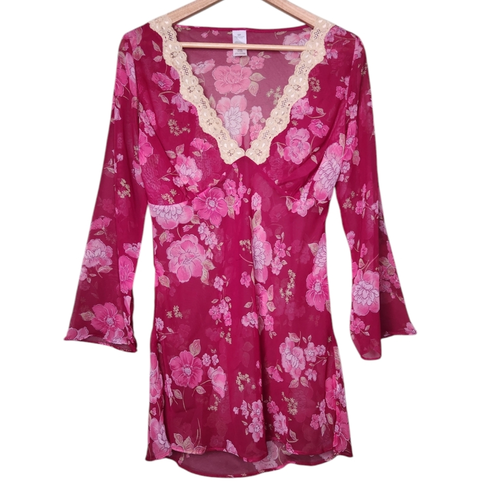 Avon Sheer Floral Babydoll Lace Dress Small Coquette Fairy Whimsigoth